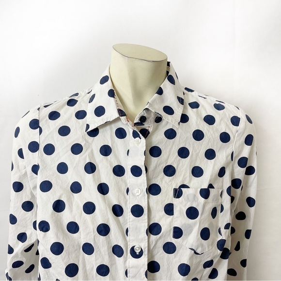 Boden Button Down The Classic White Navy Blue - Picture 3 of 8